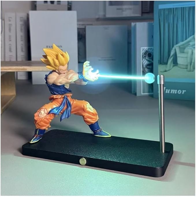 Goku Kamehameha Magnetic LED Lamp โ Rechargeable, Dimmable Super Saiyan Night Light with Touch Control, USB-C โ Anime Desk Lamp & Room Decor Gift for Him