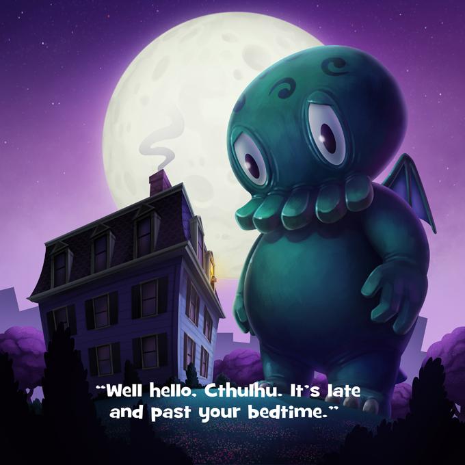 [🌙 GlowBuddies🌟]Sweet Dreams Cthulhu & Glow-in-the-Dark C is for Cthulhu Plush Bedtime Bundle