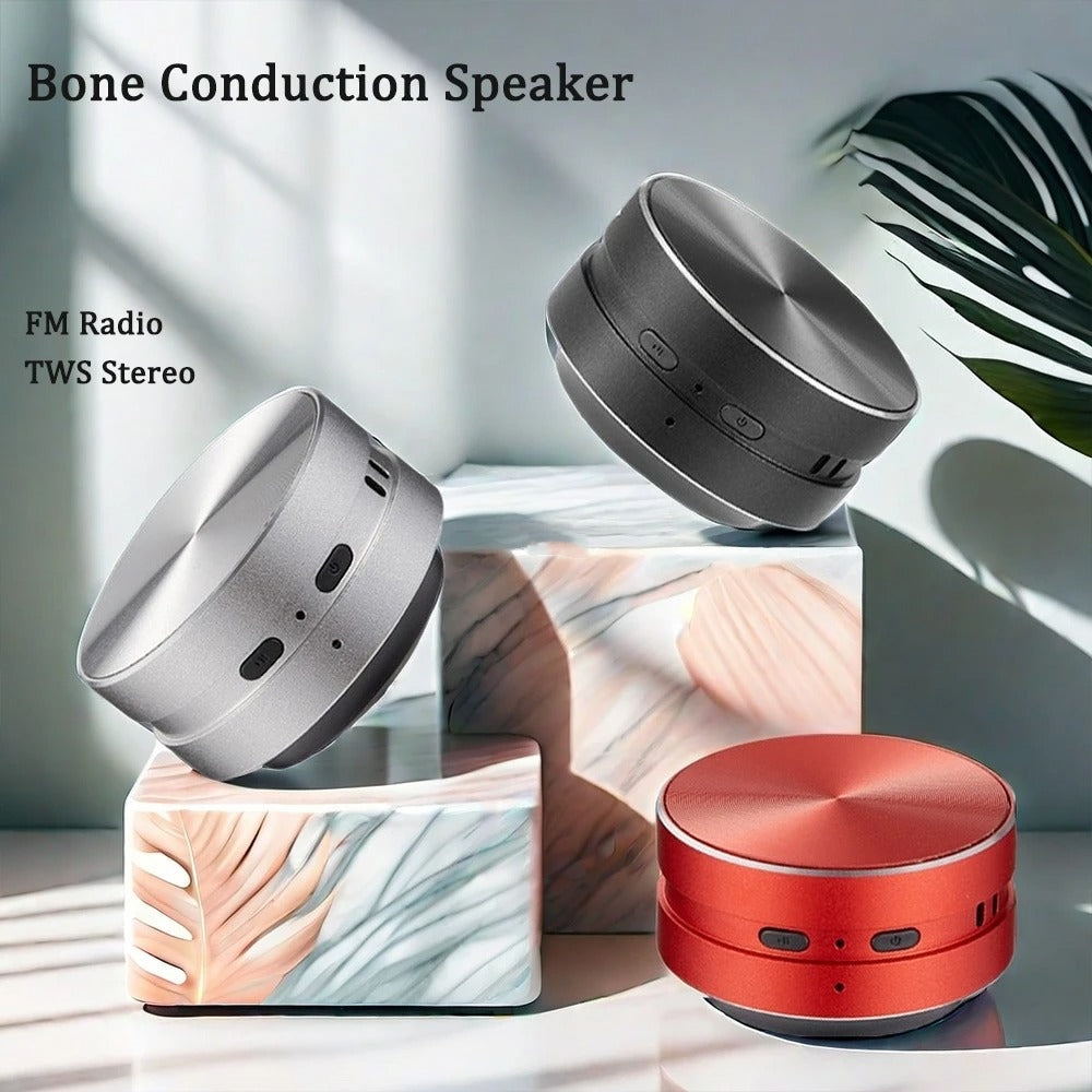 Bone Conduction Bluetooth Speaker – 2025 New Portable Wireless 3D Stereo Sound with FM Radio
