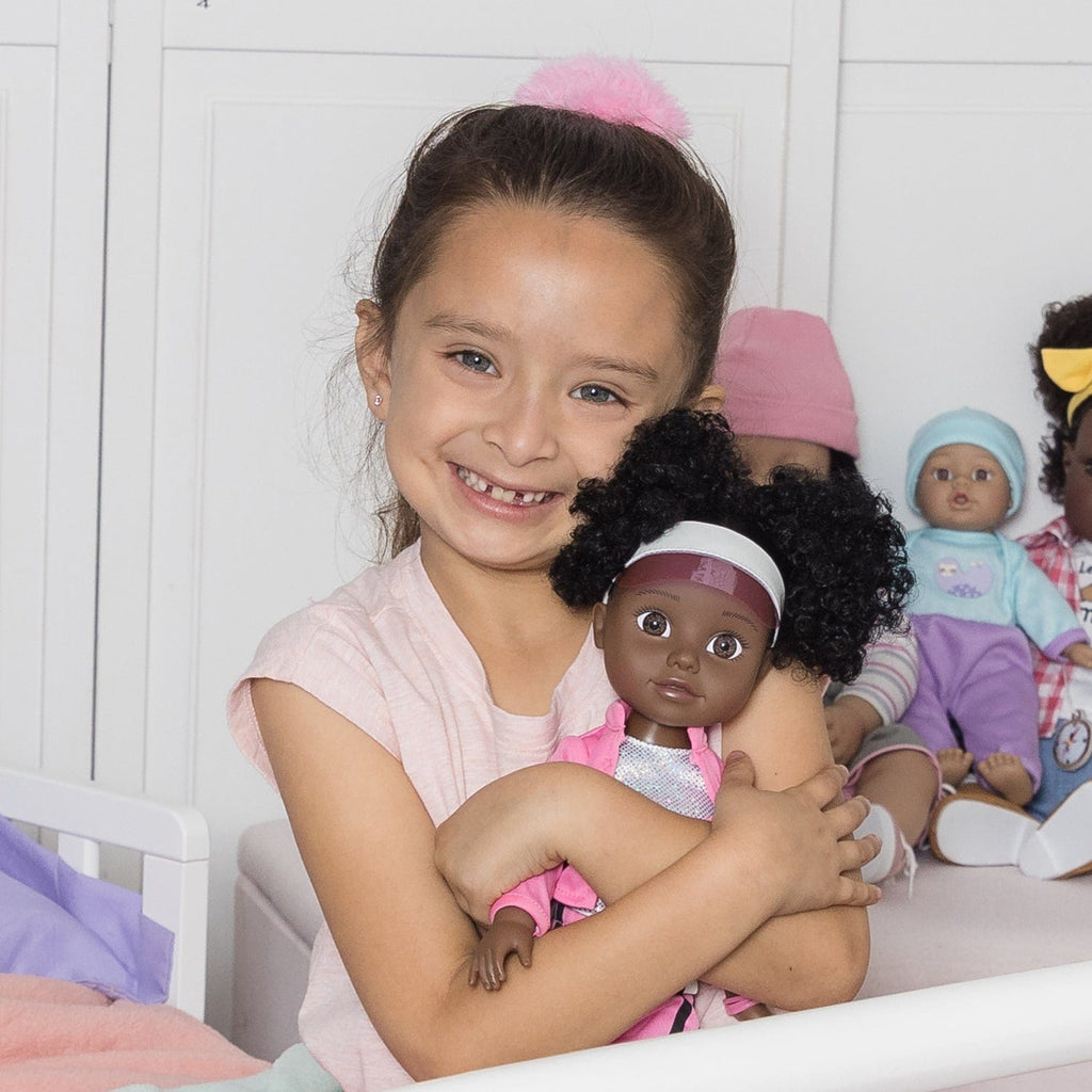[🌙 GlowBuddies🌟]Adora Glow Girls African American Doll Set with Glow-in-the-Dark Clothes & Accessories - Serena