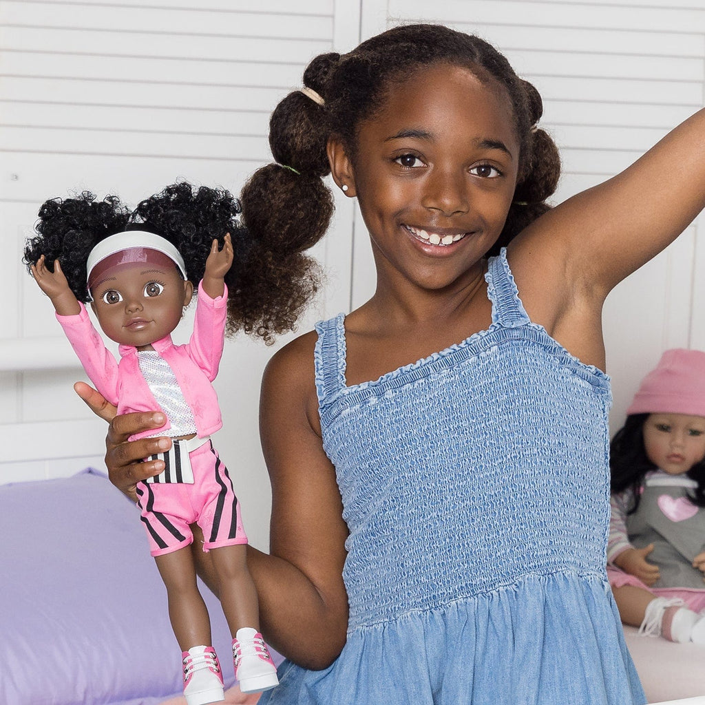 [🌙 GlowBuddies🌟]Adora Glow Girls African American Doll Set with Glow-in-the-Dark Clothes & Accessories - Serena