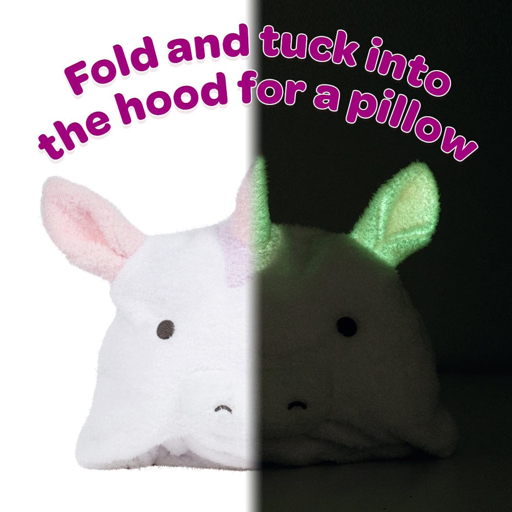[🌙 GlowBuddies🌟]Adora Snuggle & Glow Unicorn Plushie Hoodie, Glows in the Dark