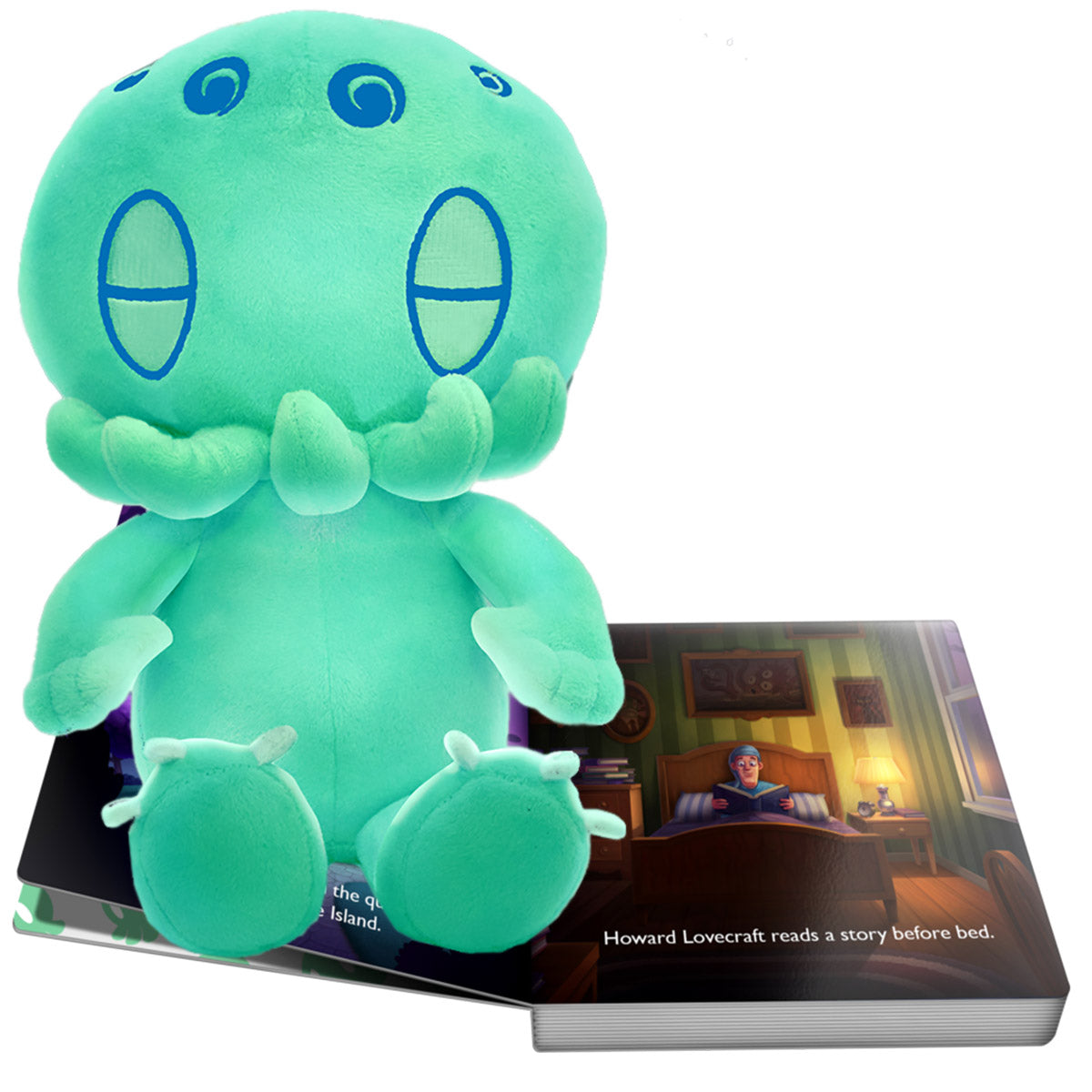 [🌙 GlowBuddies🌟]Sweet Dreams Cthulhu & Glow-in-the-Dark C is for Cthulhu Plush Bedtime Bundle