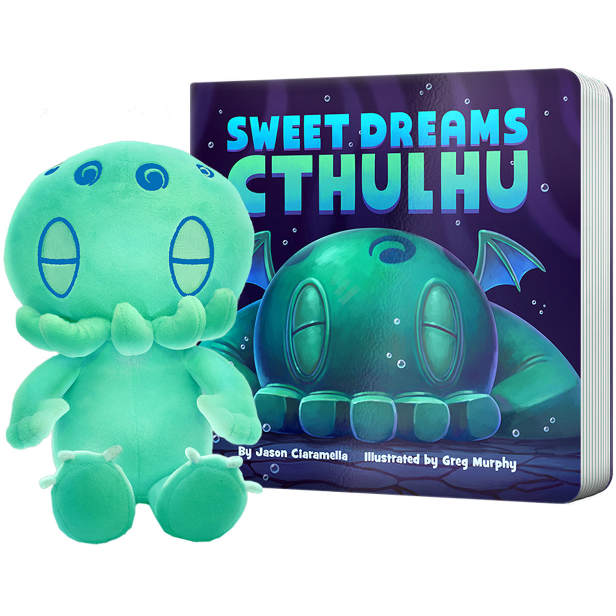 [🌙 GlowBuddies🌟]Sweet Dreams Cthulhu & Glow-in-the-Dark C is for Cthulhu Plush Bedtime Bundle
