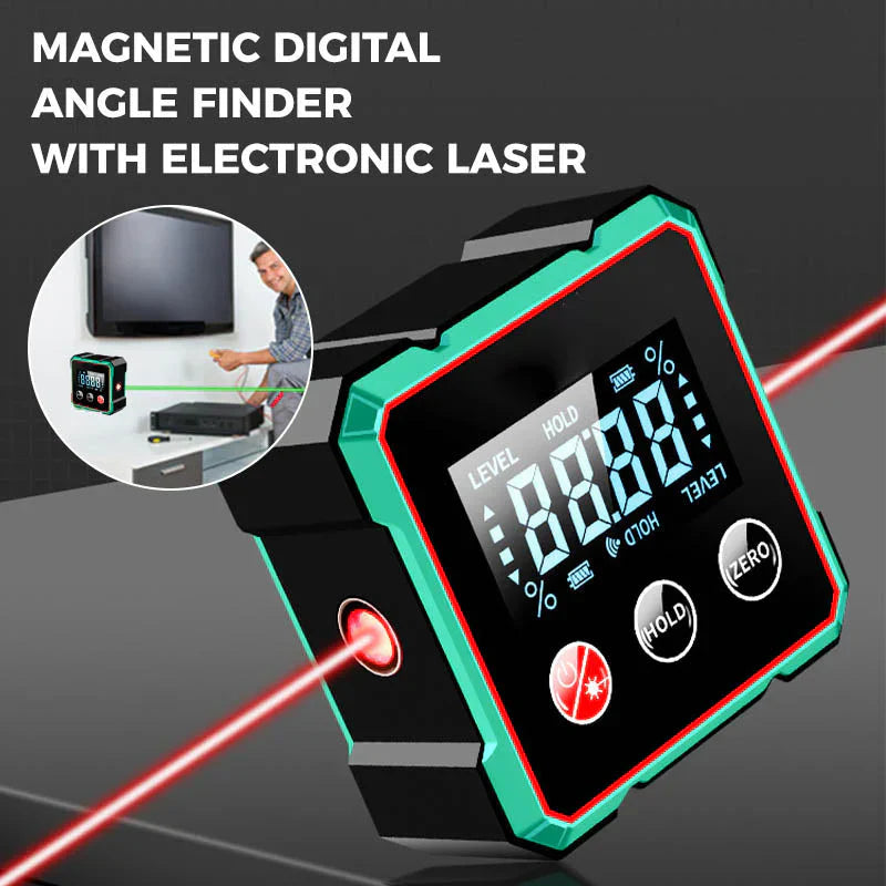 Magnetic digital angle detector with electronic laser