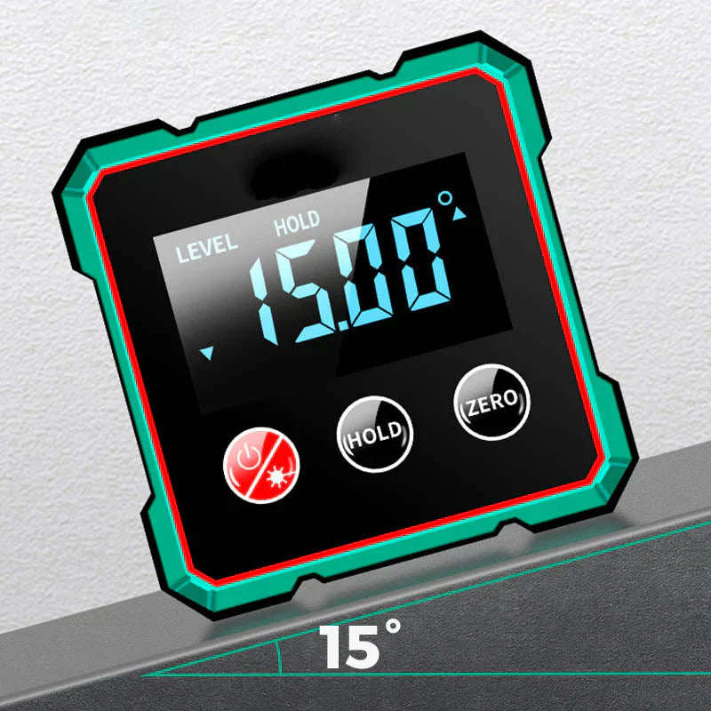 Magnetic digital angle detector with electronic laser