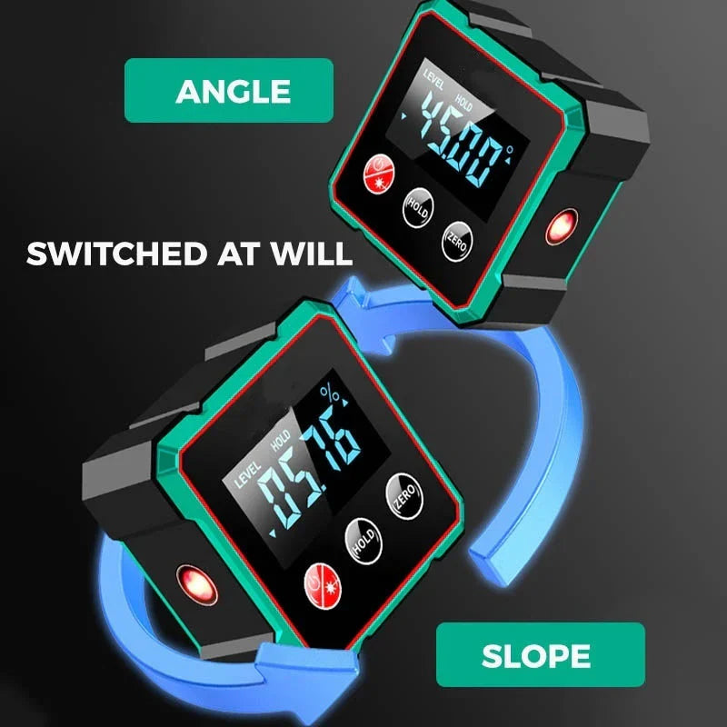 Magnetic digital angle detector with electronic laser