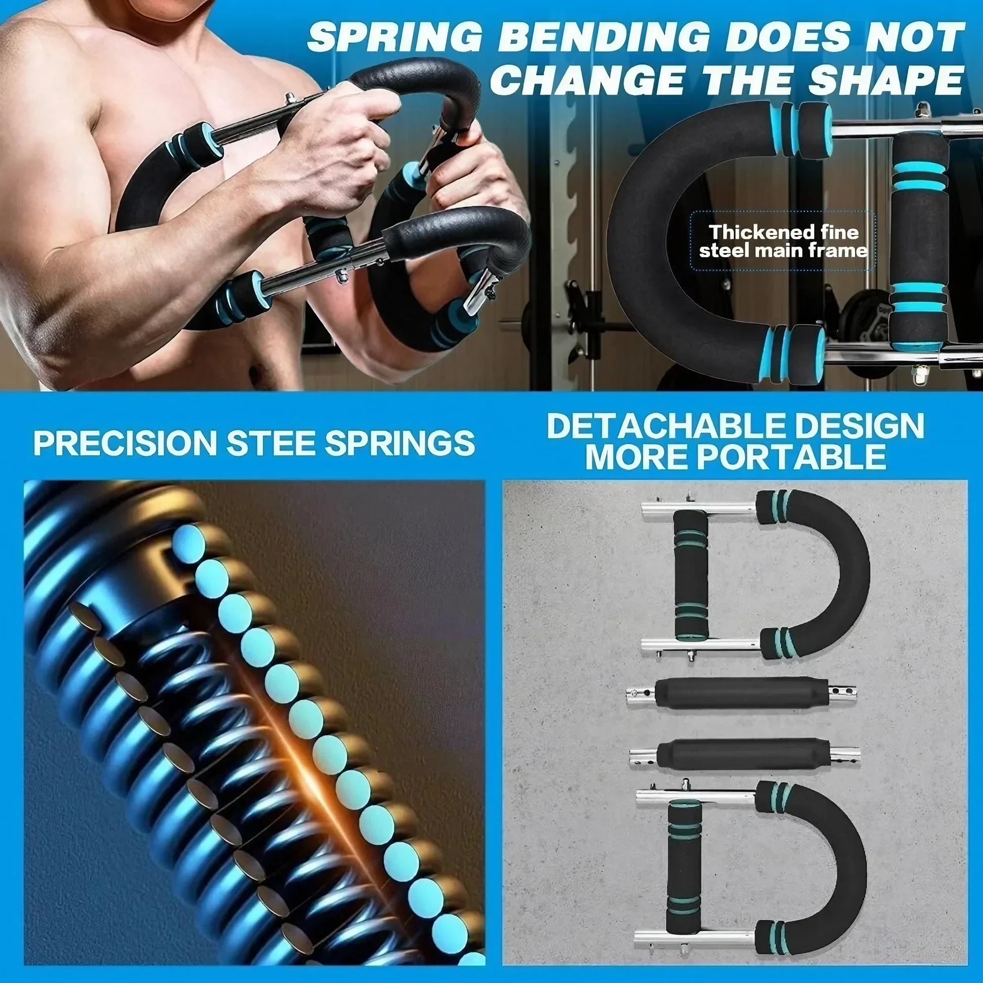 Multifunctional three-speed adjustable U-shaped arm strength trainer