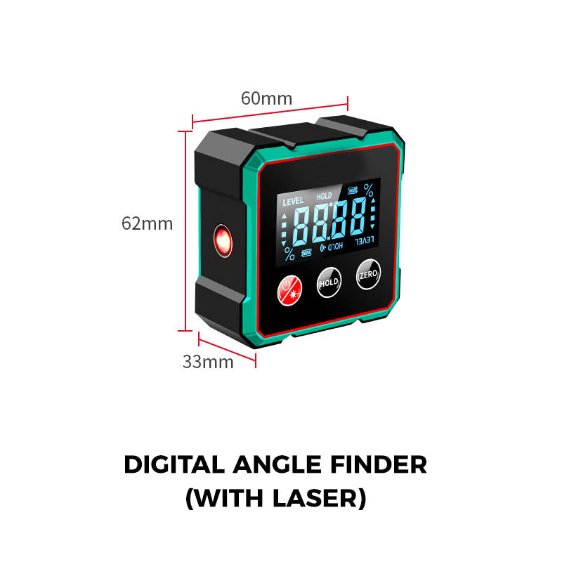 Magnetic digital angle detector with electronic laser