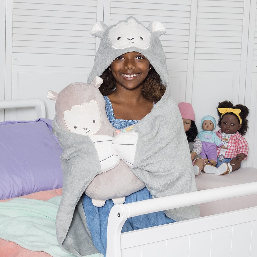 [🌙 GlowBuddies🌟]Adora Snuggle & Glow Llama Plushie Hoodie, Glows in the Dark